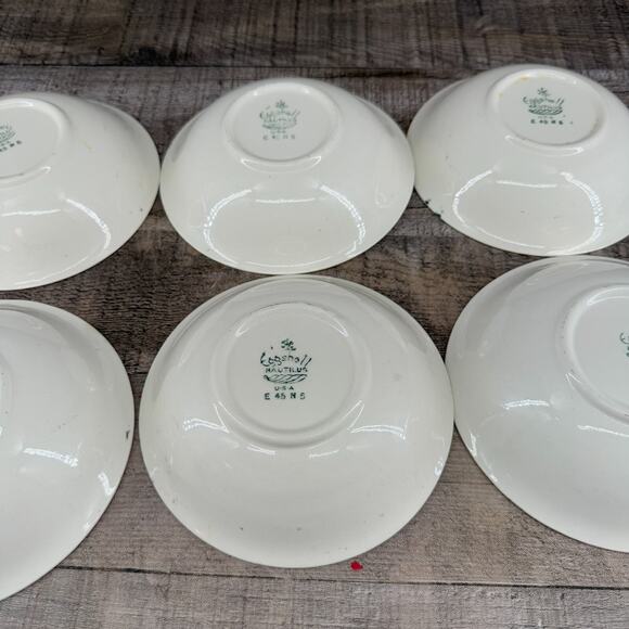 Vintage Eggshell Nautilus Dinner Plate Set Floral E 45 N 5 - Picture 15 of 16